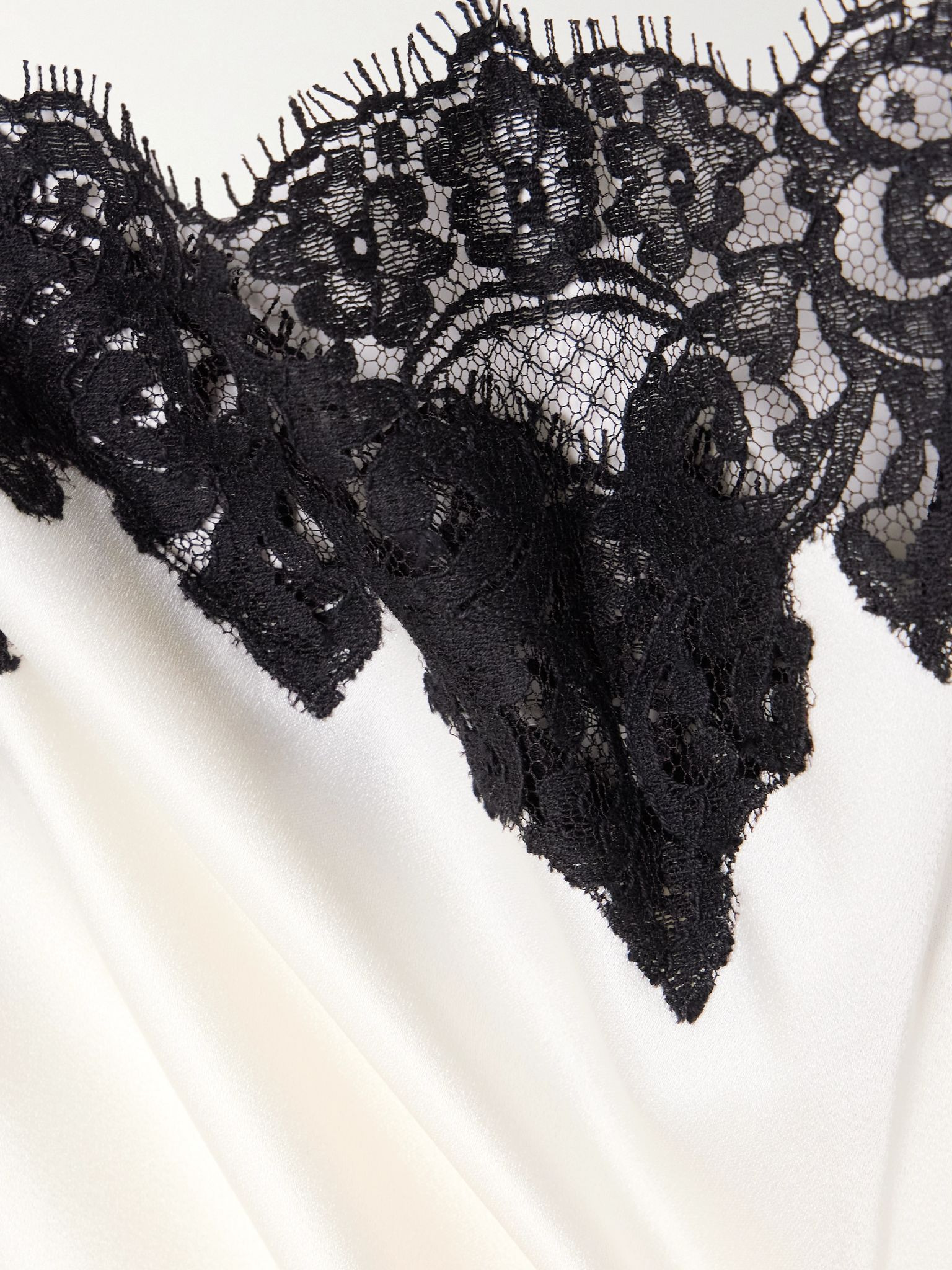 Lace-trimmed satin camisole White - 4