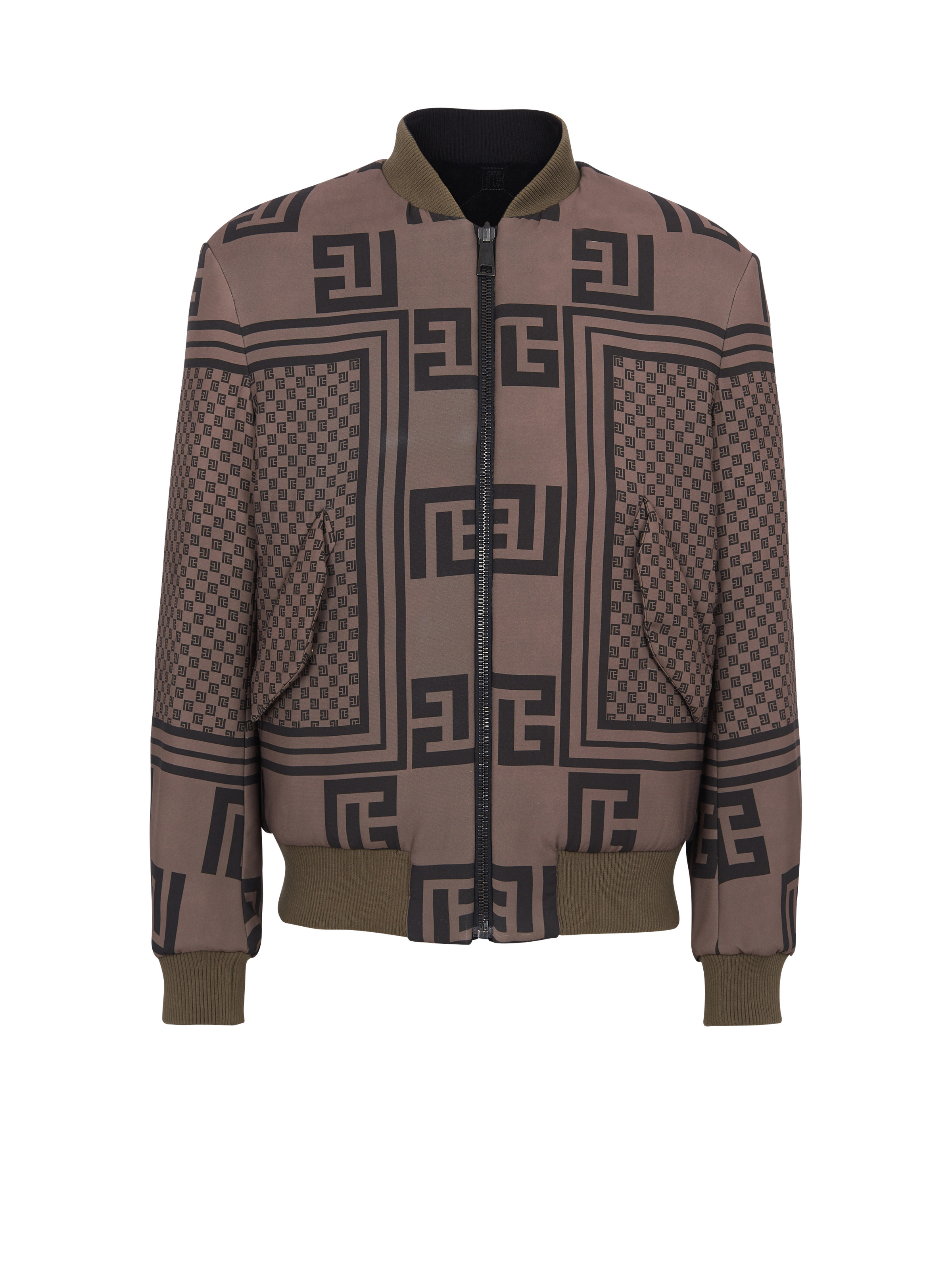 BALMAIN Outerwear Men, Reversible Monogram bomber jacket Black