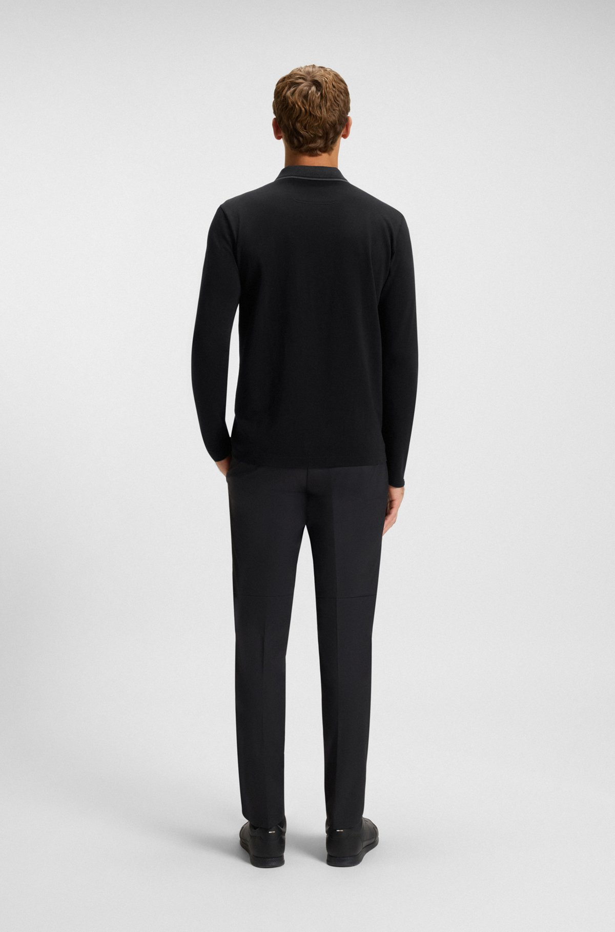 COTTON-PIQUÉ POLO SHIRT WITH MOULINÉ COLLAR - 5