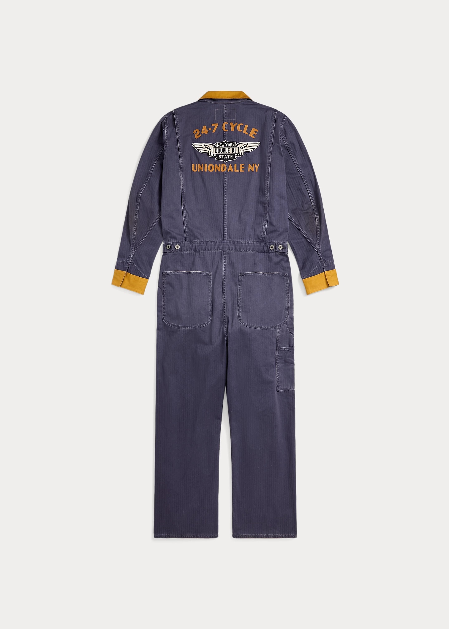 Embroidered Herringbone Twill Coverall - 2