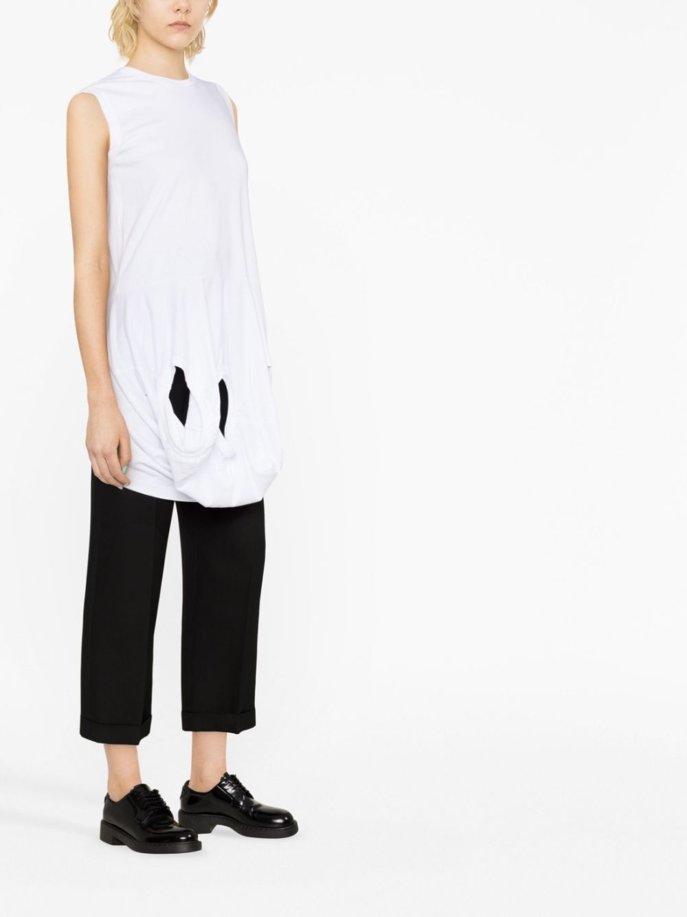 cut-out cotton tank top - 4