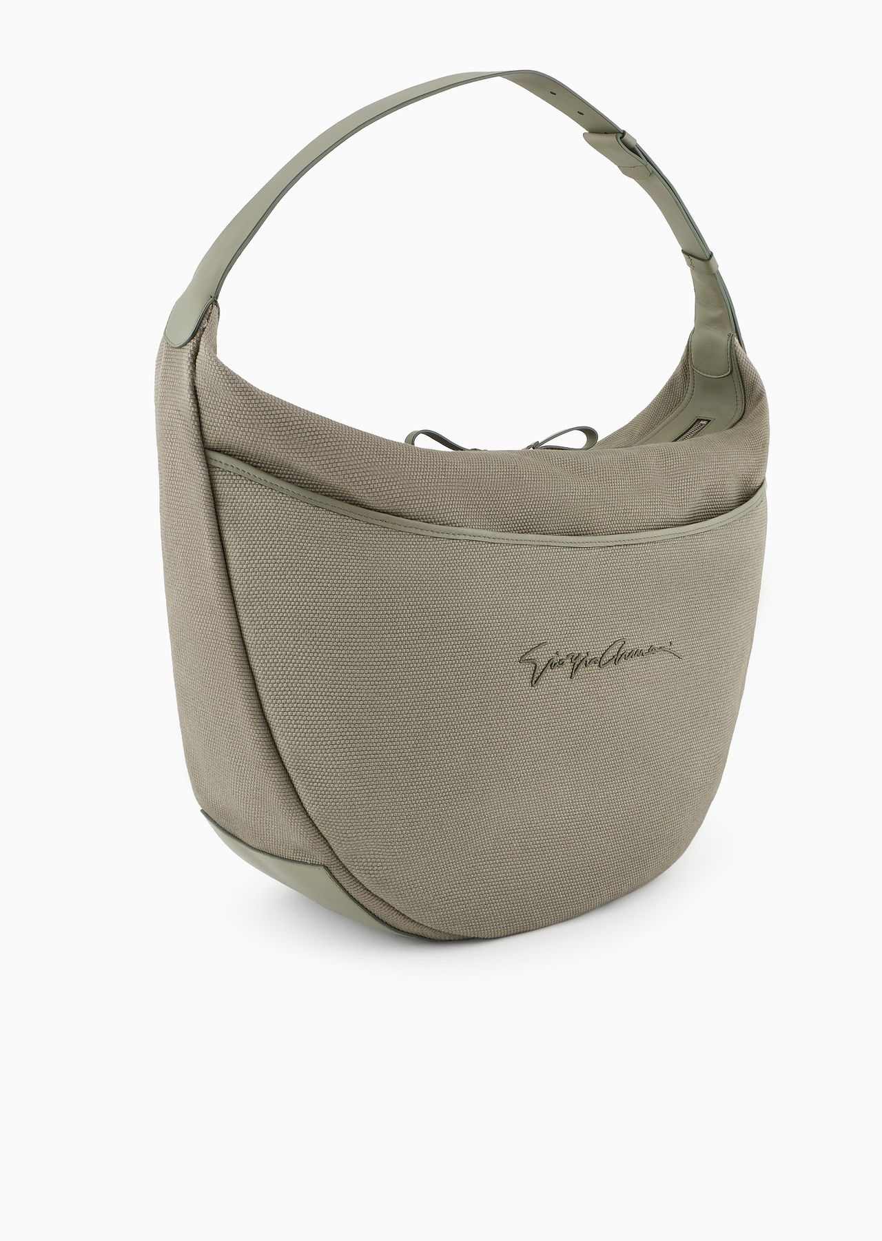 Canvas oversized crescent-shaped shoulder bag - 2