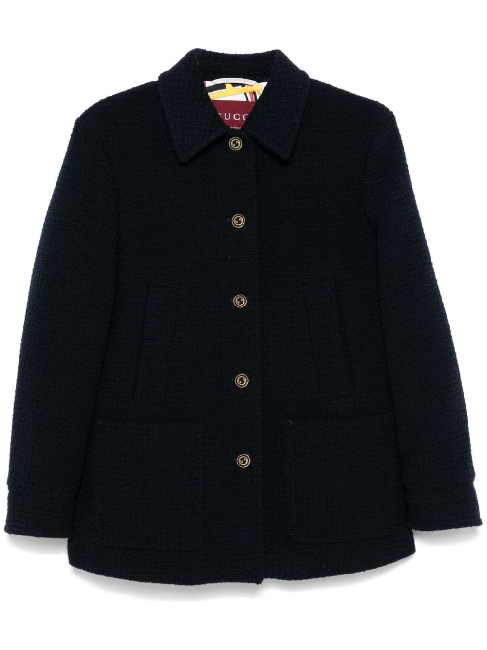 checked bouclé jacket - 1