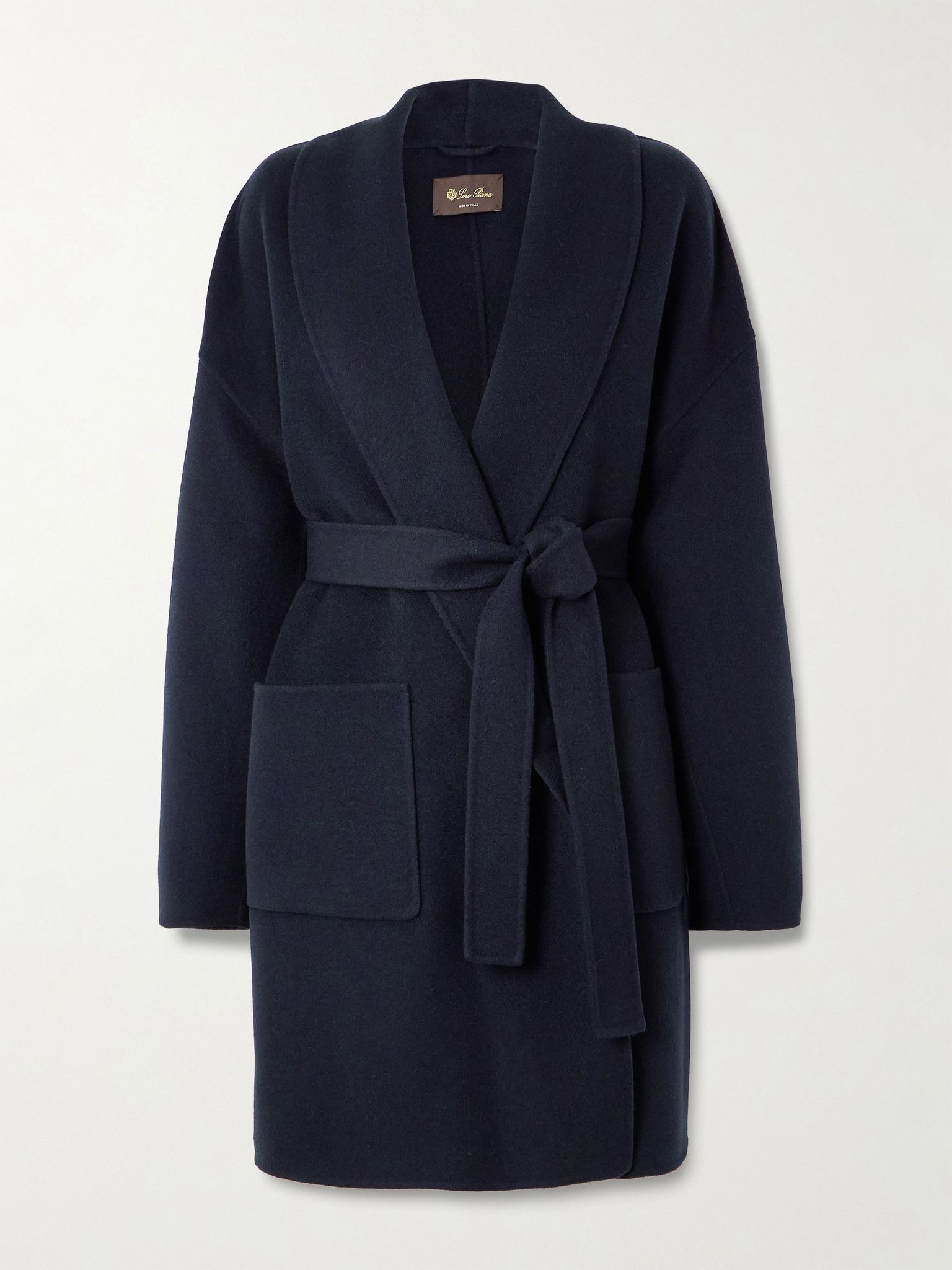 Jed belted cashmere coat Navy - 1