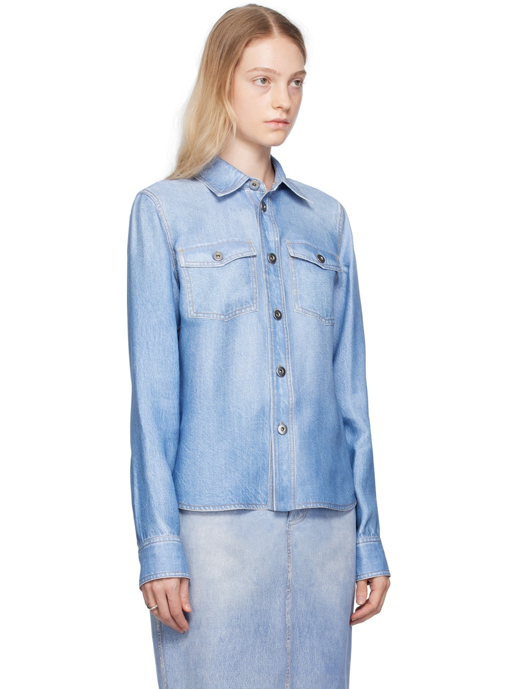 Blue Printed Shirt - 2