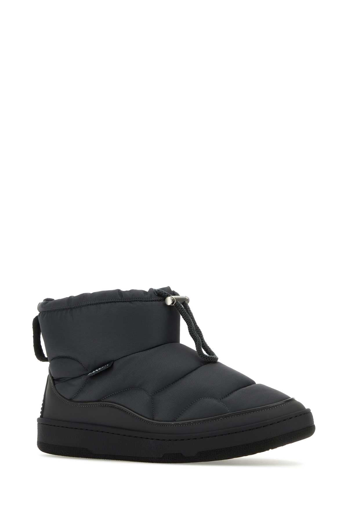 Lanvin Men Graphite Fabric Curb Snow Ankle Boots - 2