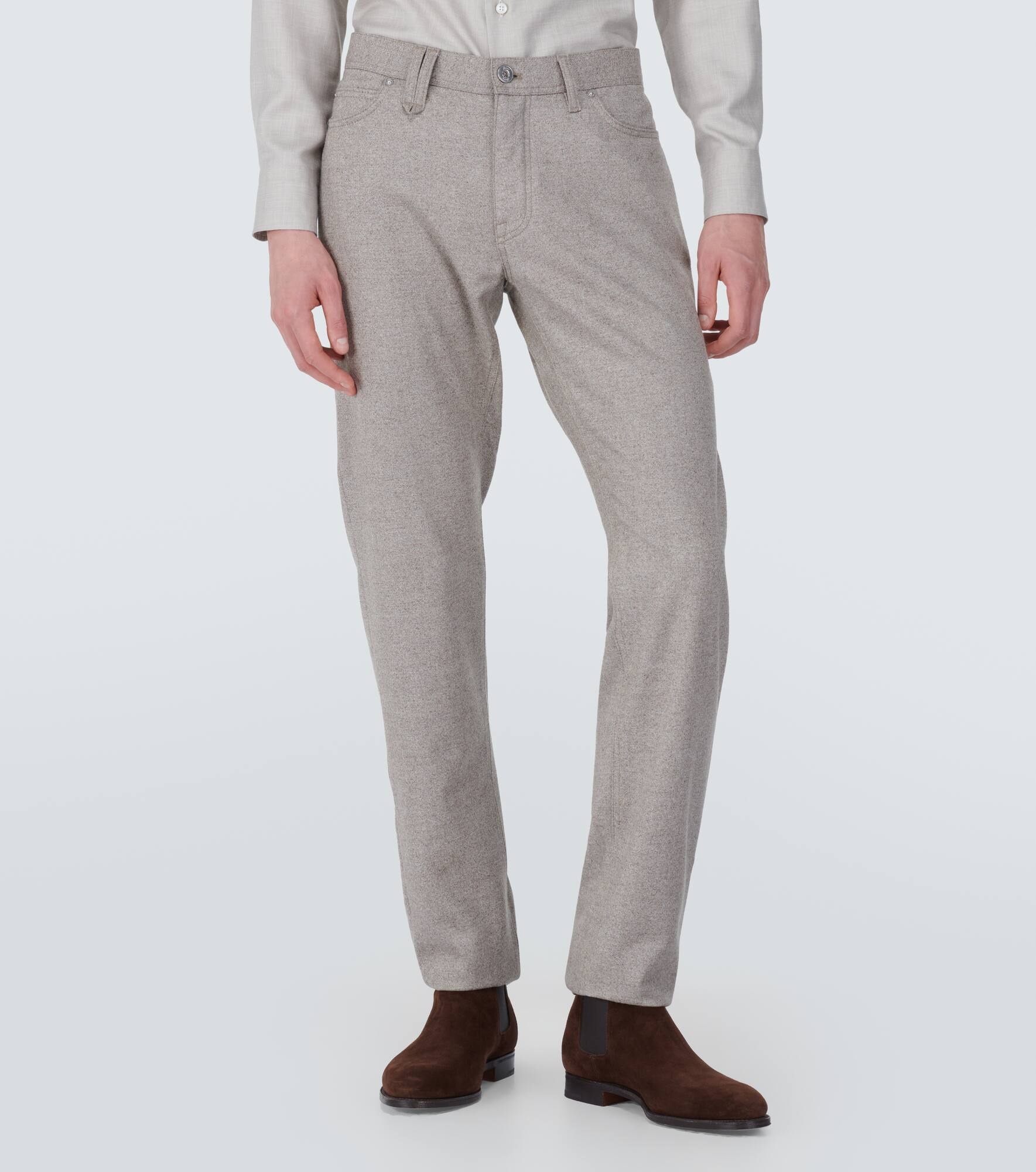 Asolo wool flannel tapered pants - 3