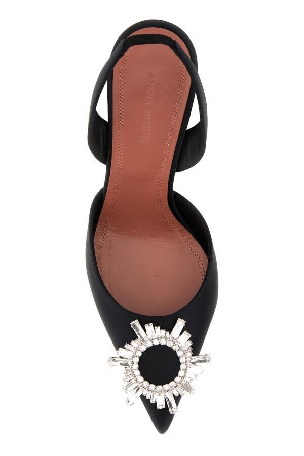 Black satin Begum pumps - 4