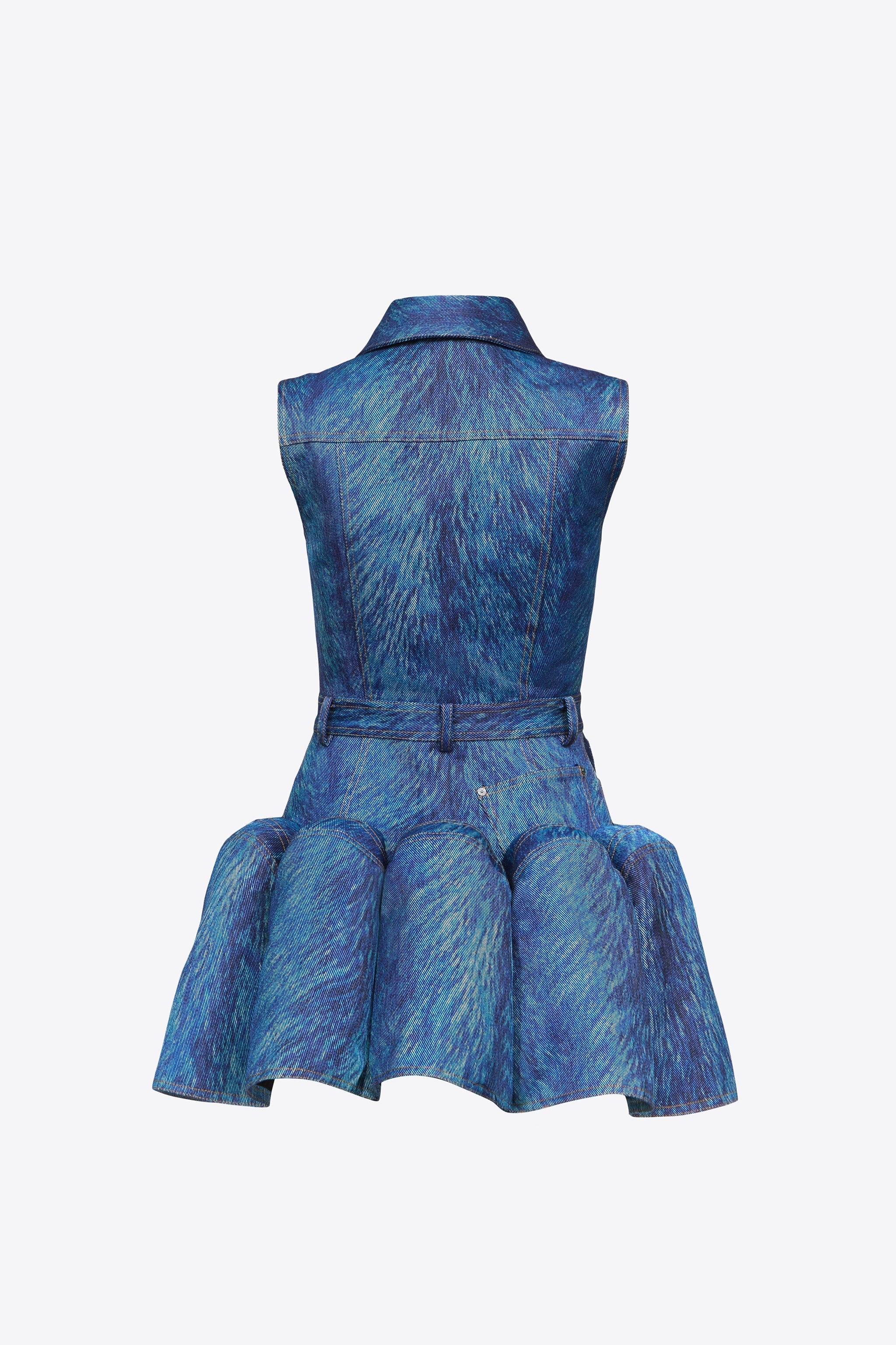 FUR PRINTED GODET MINI DRESS - 2