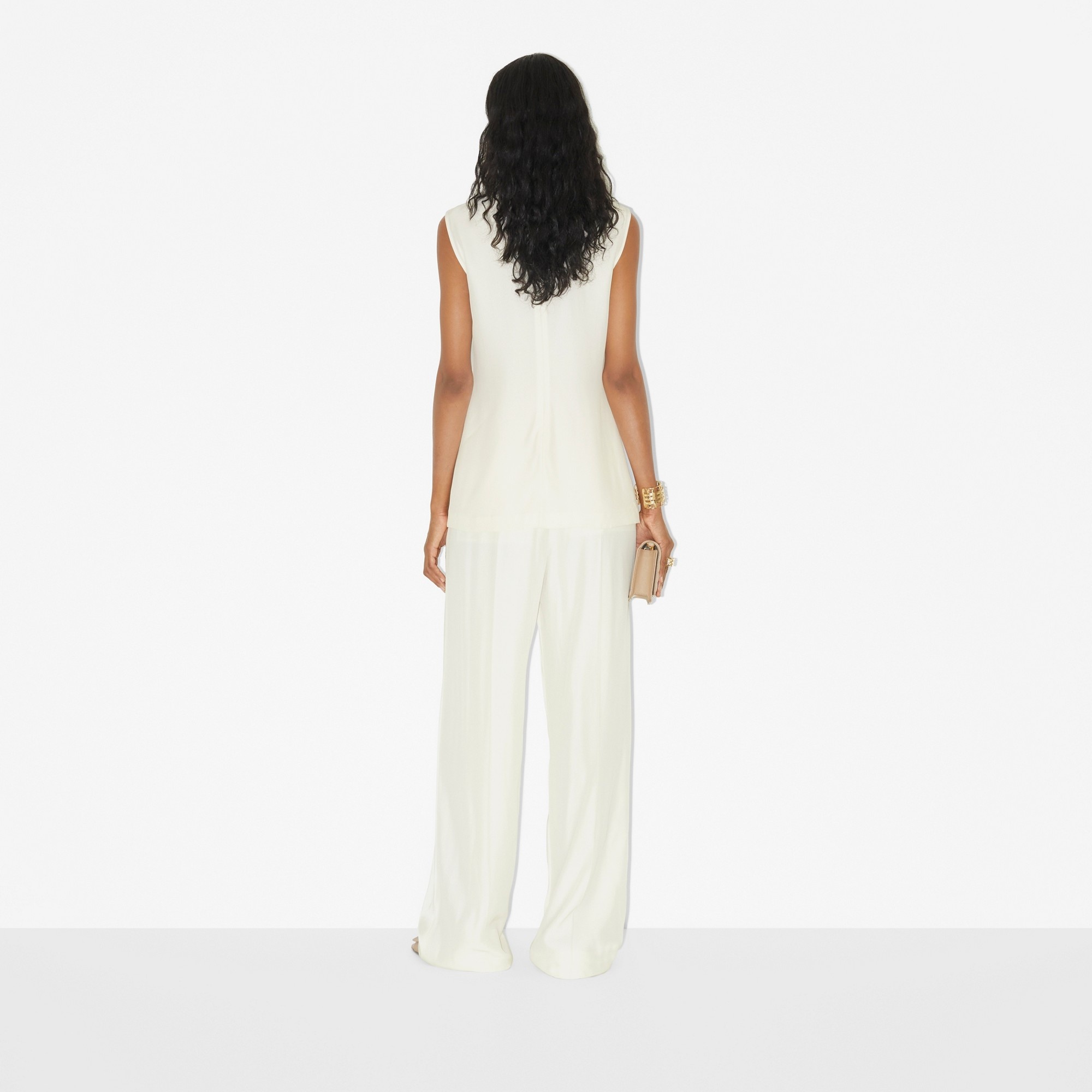 Satin Wide-leg Trousers - 4