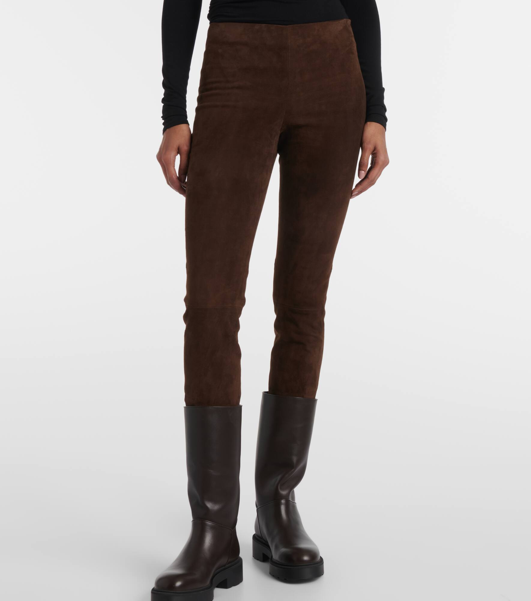 Suede slim pants - 5