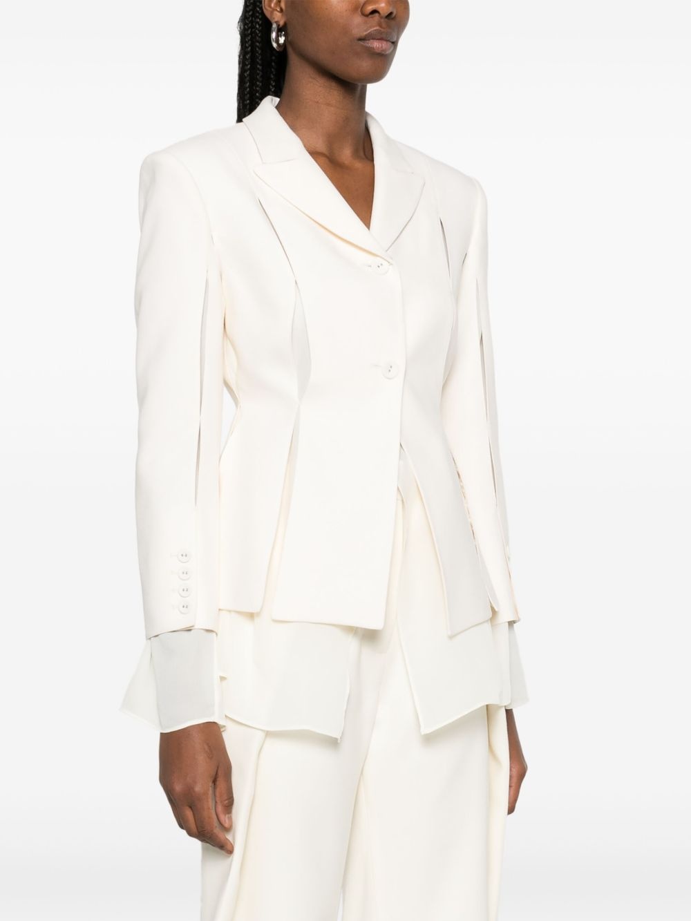 cut-out layered blazer - 3