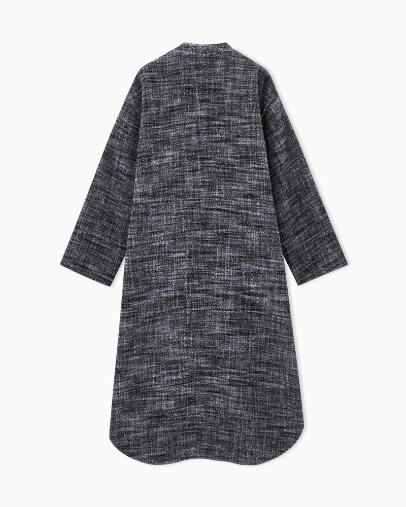 LONG SINGLE-BREASTED DOUBLE WOOL COAT WITH CHECK PATTERN 3