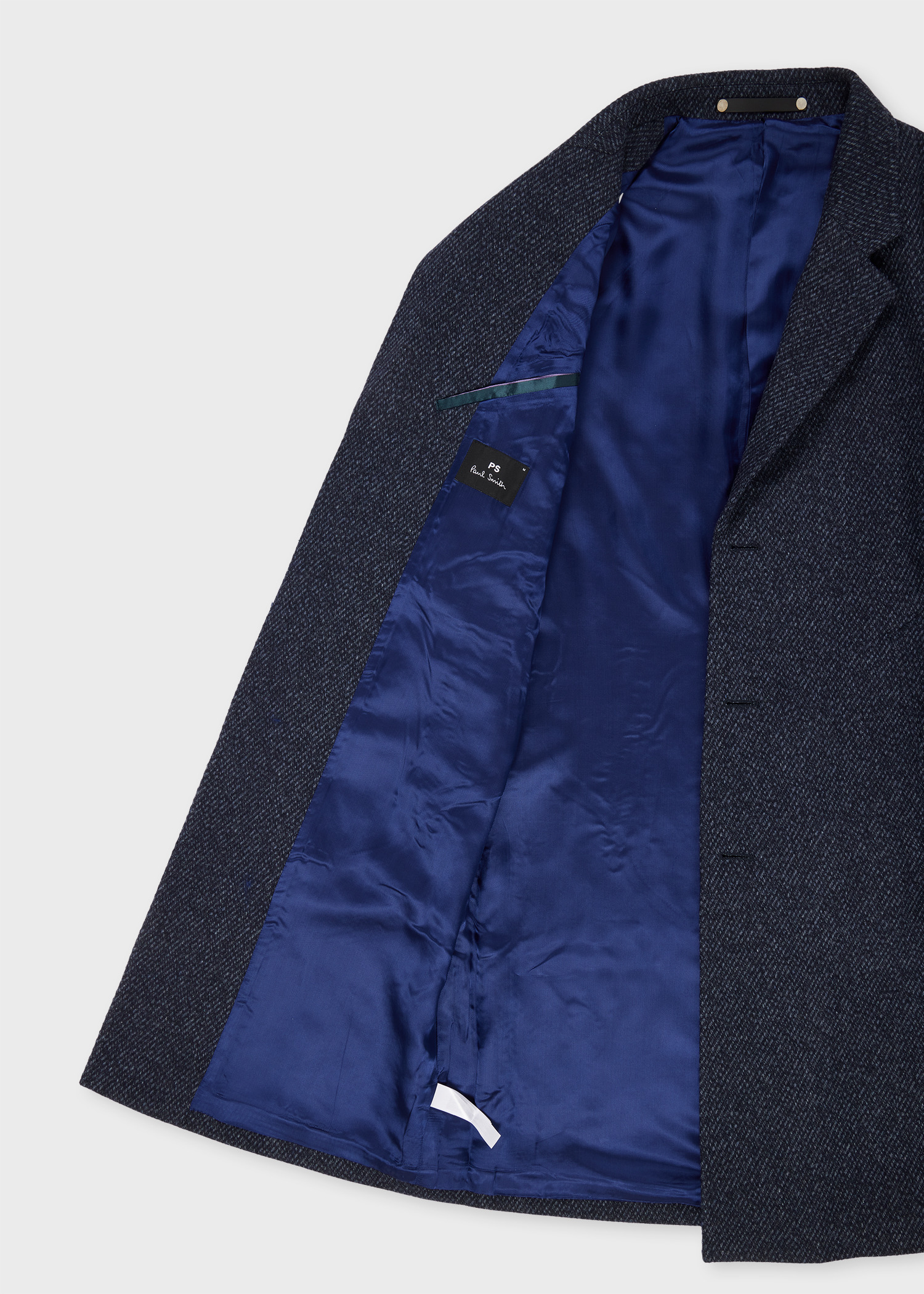 Navy Textured Wool-Blend Twill Overcoat - 4