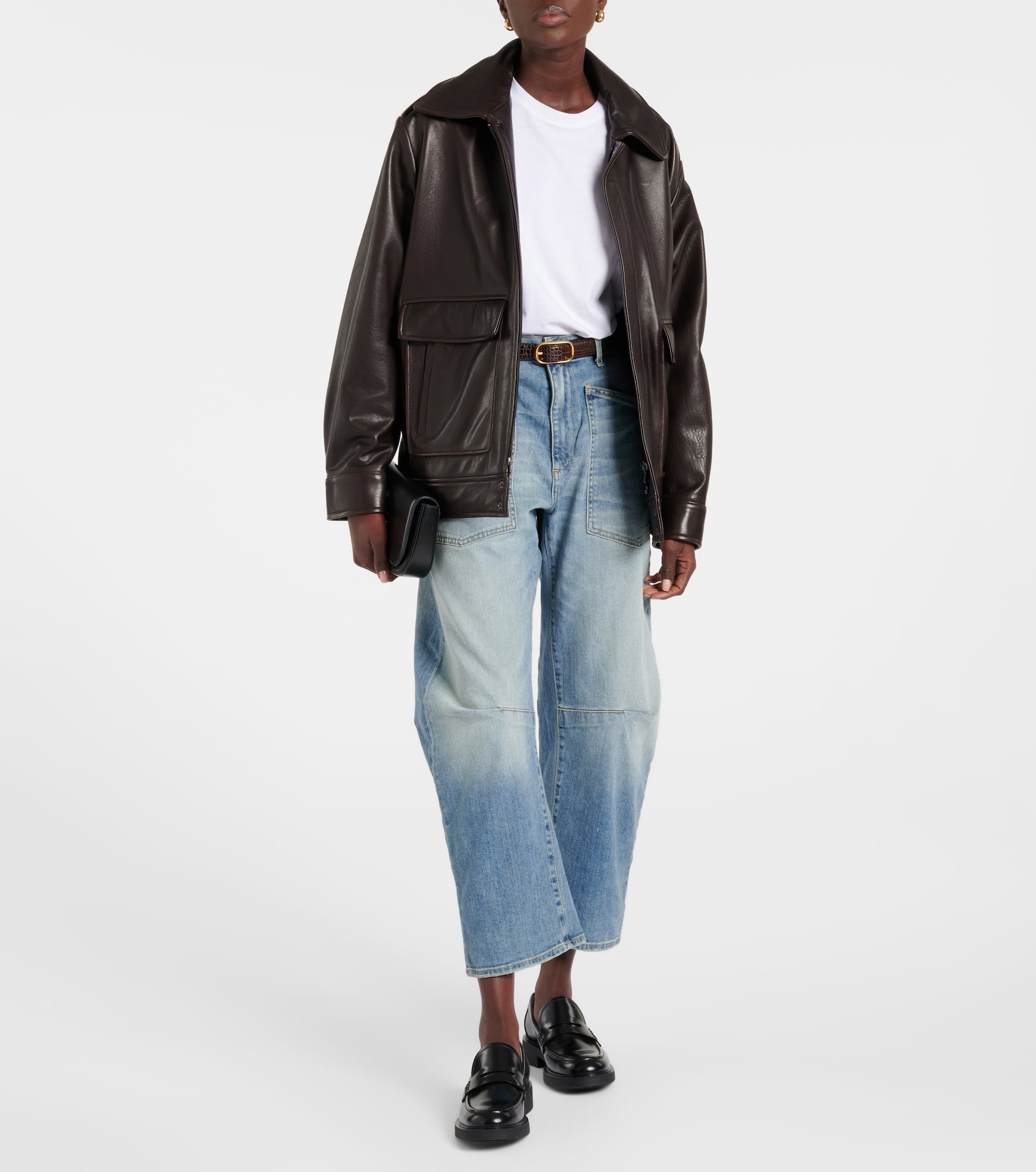 Shon high-rise barrel-leg jeans - 2