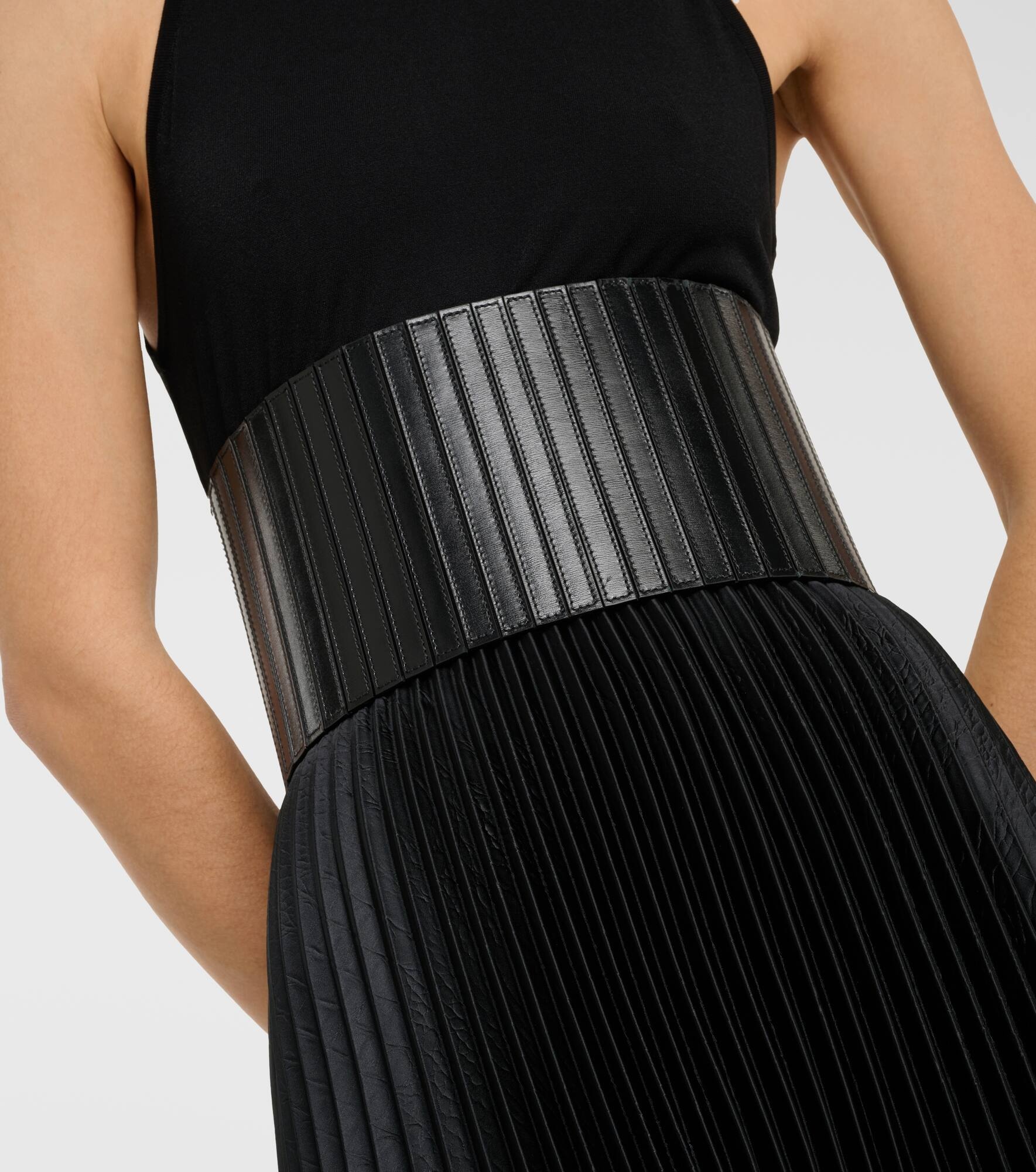 Striped corset leather belt - 2