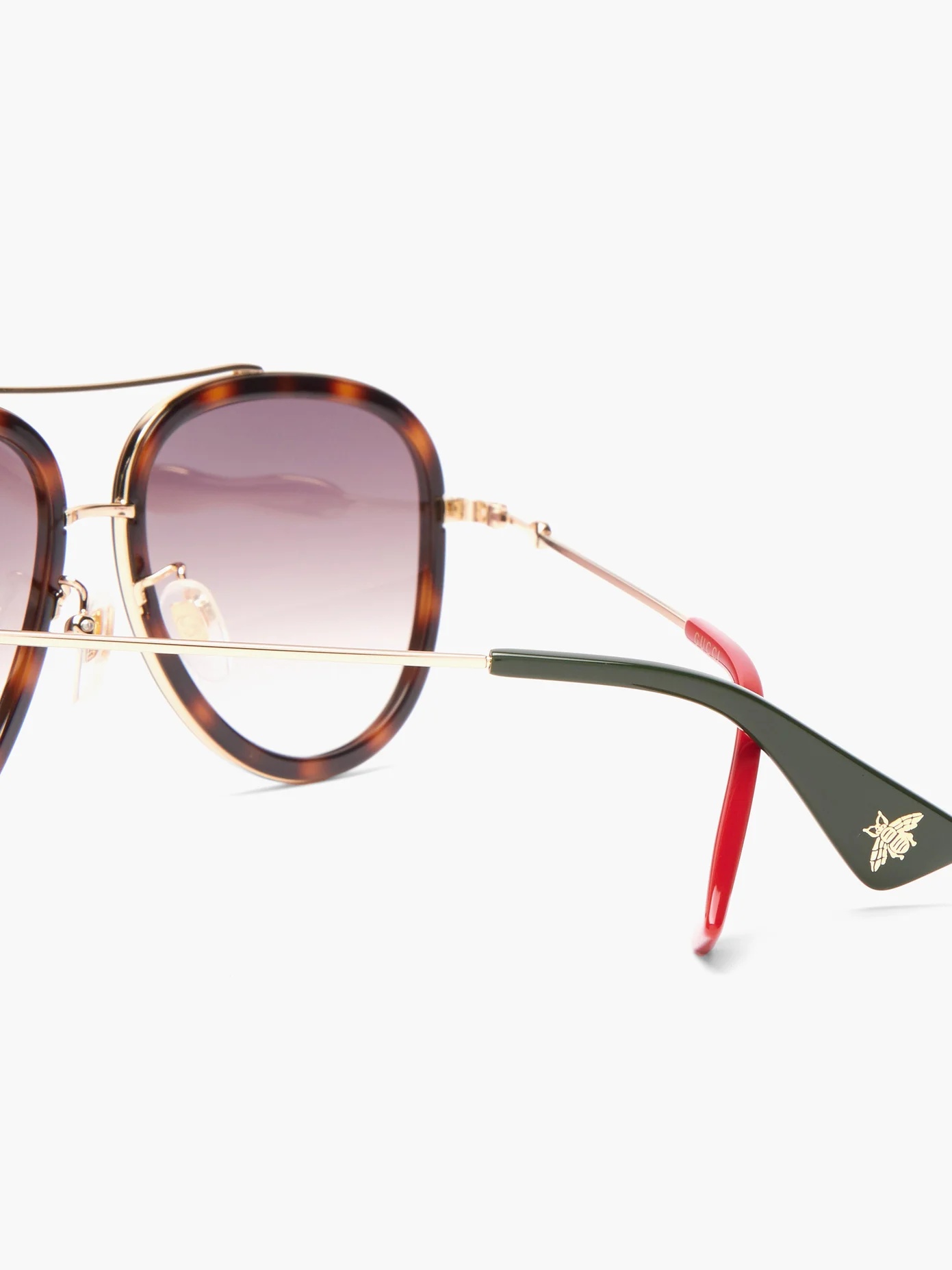 Tortoiseshell-effect acetate aviator sunglasses - 3