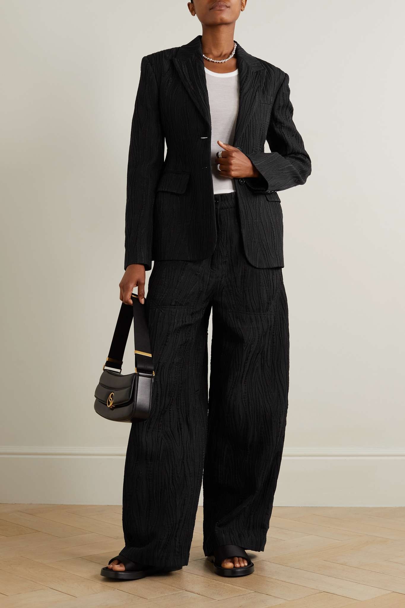 + NET SUSTAIN textured organic cotton-blend blazer - 2