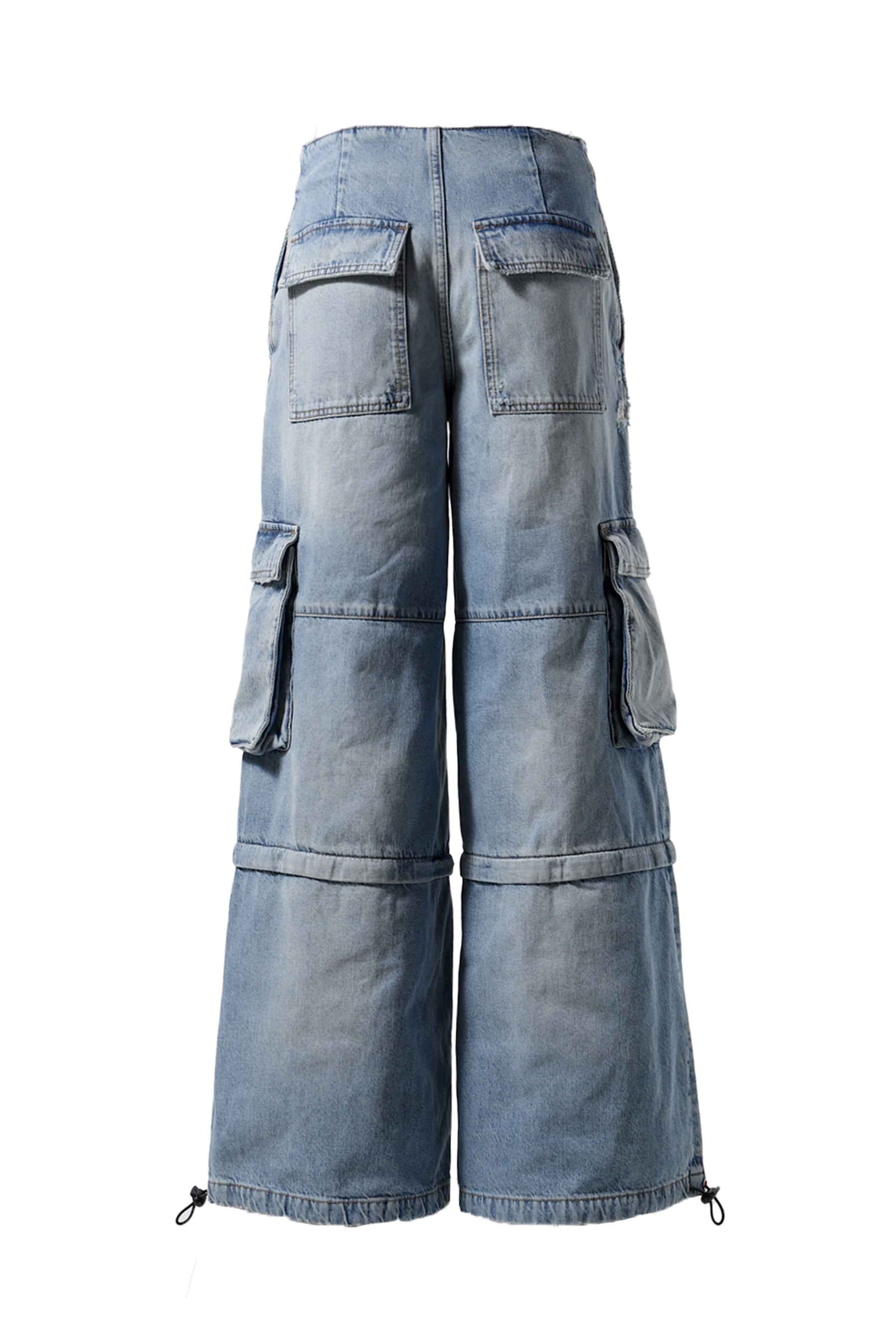 SKY WOMENS DENIM CARGO TROUSERS / SKY - 2