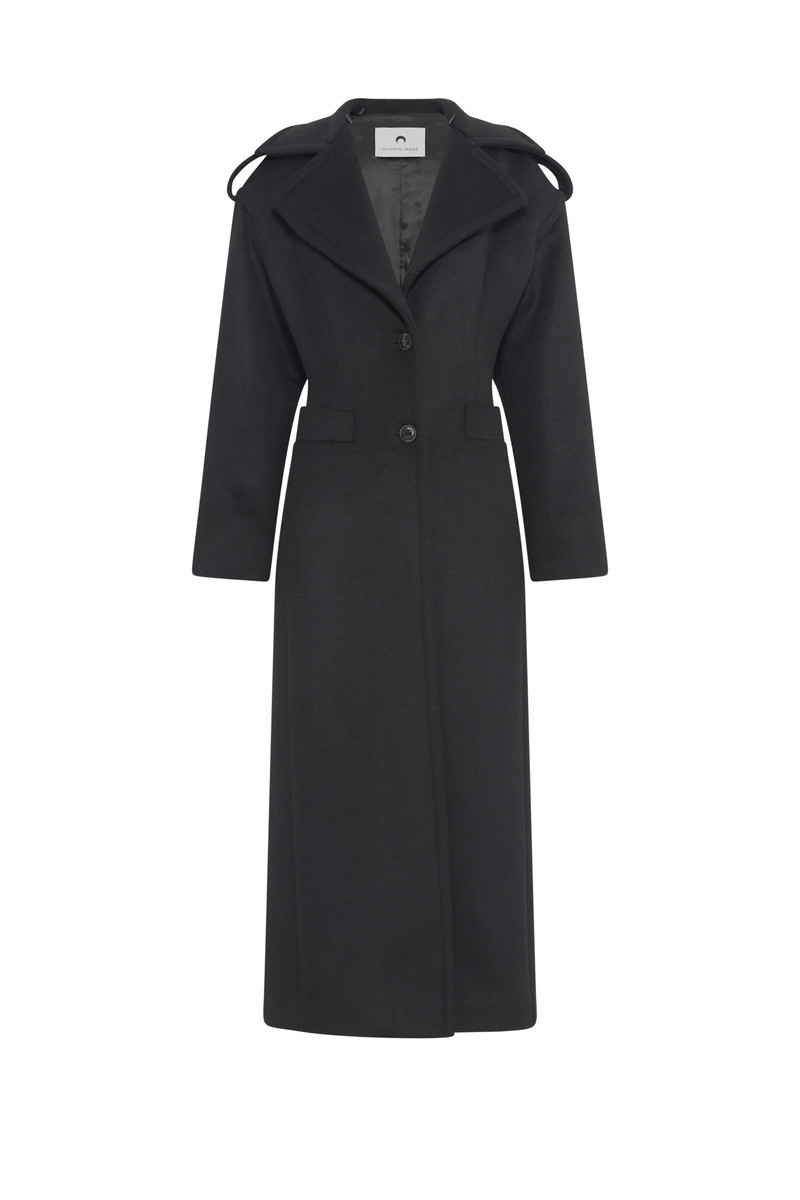 Heavy Wool & Shearling Long Coat 1