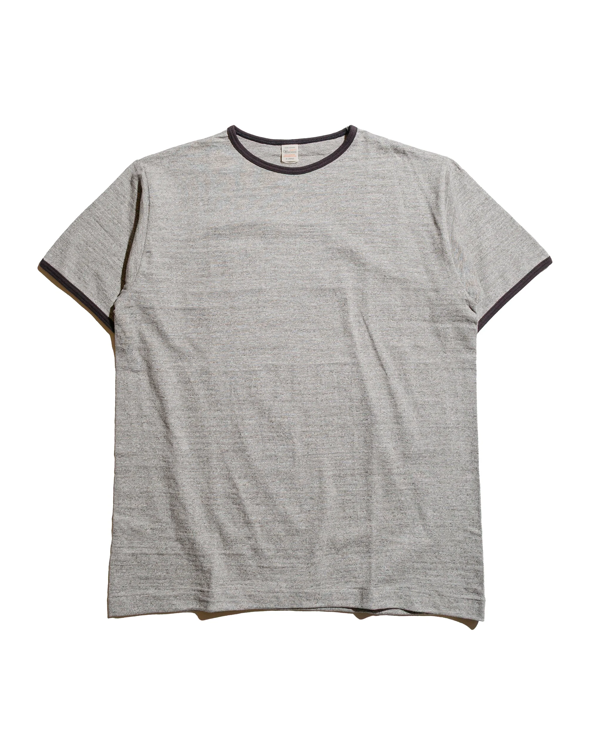 Lot. 4059 Ringer T Plain Heather Gray/Black - 1