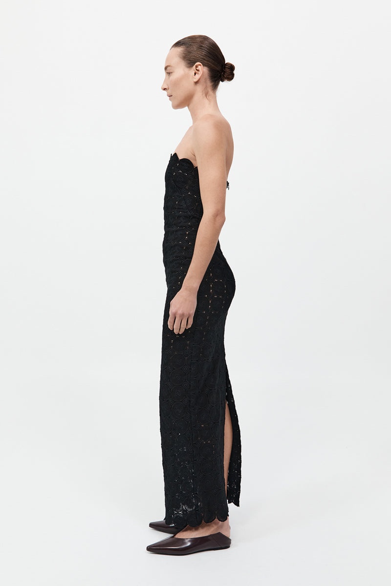 Doily Column Dress - Black - 5