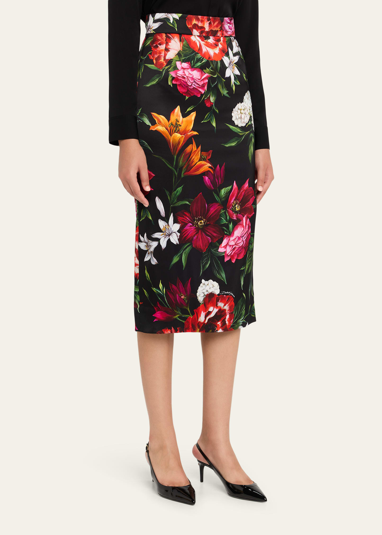 Floral Bouquet Midi Skirt - 4