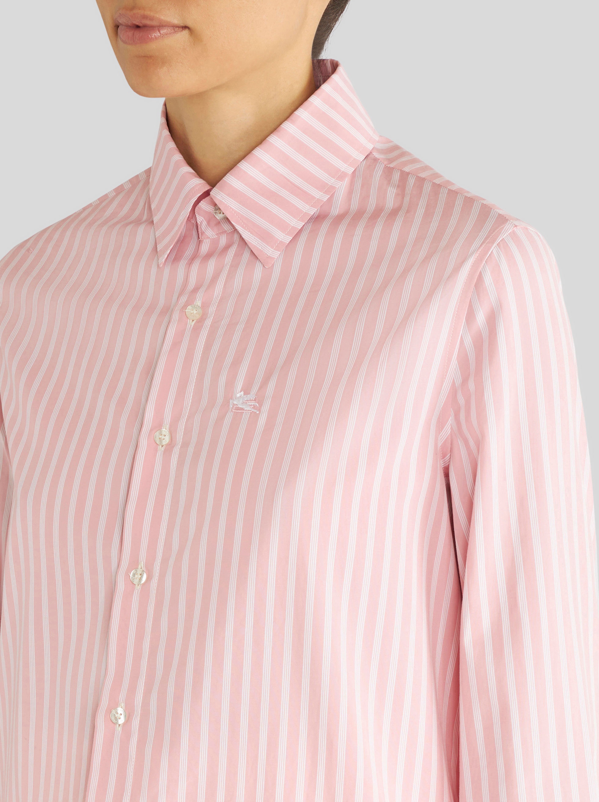 STRIPED SHIRT WITH EMBROIDERED PEGASO - 3