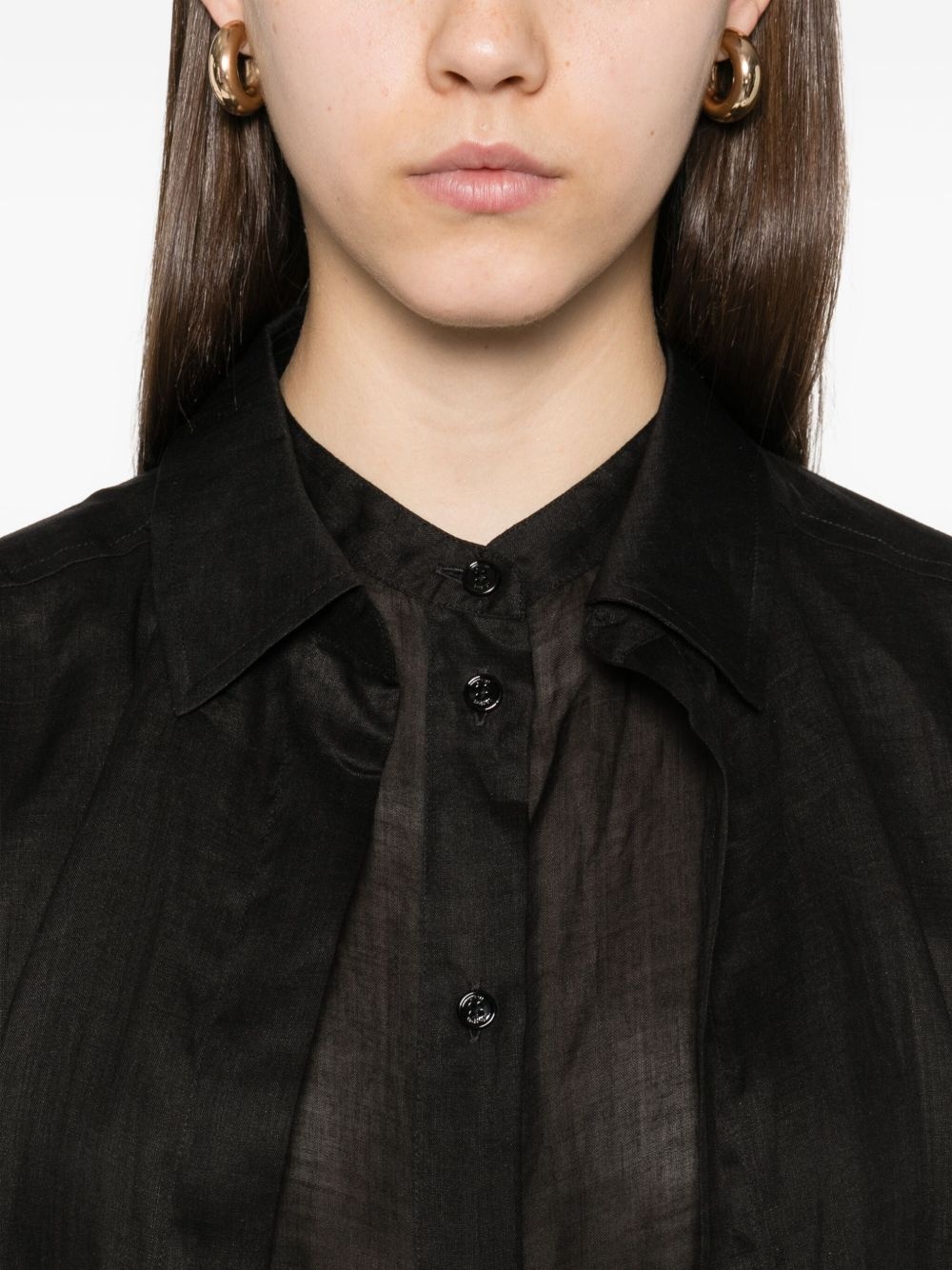 button-down ramie shirt - 5