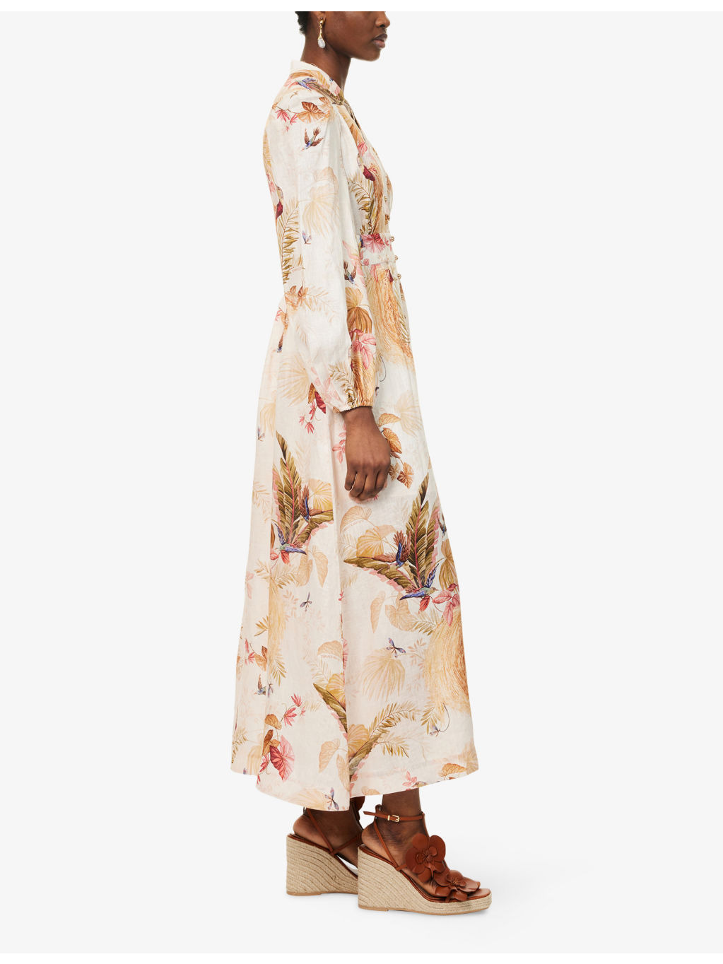 Ascension Plunge Linen Midi Dress - 3