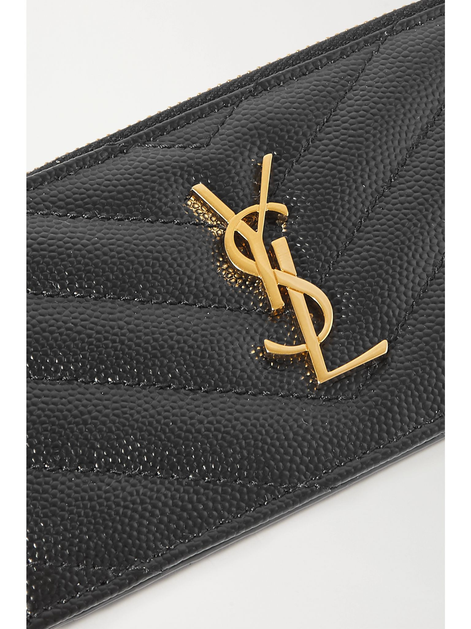 Monogramme small quilted textured-leather wallet Black - 4