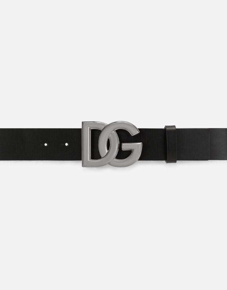 Lux leather belt with crossover DG logo buckle - 3