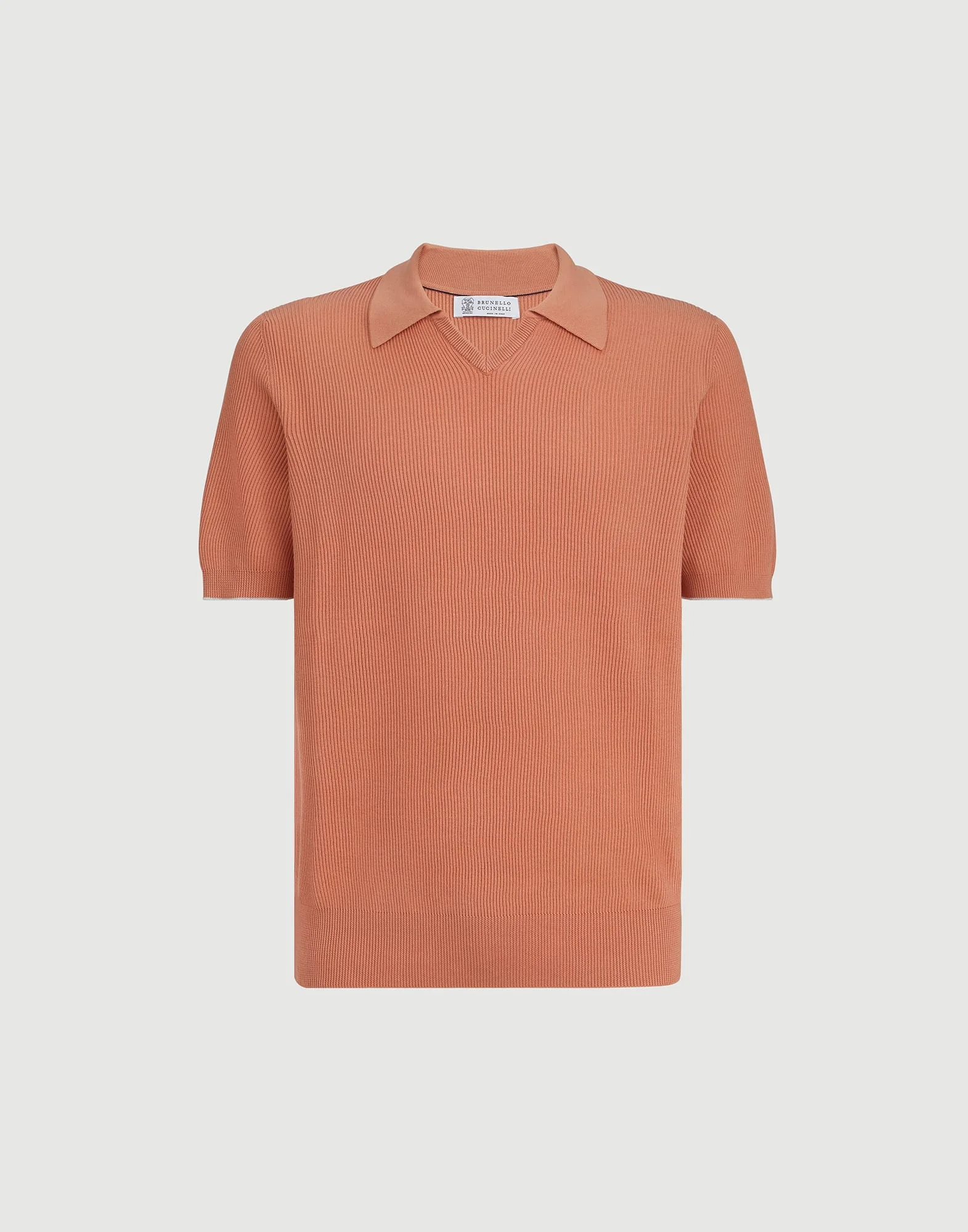 Cotton English rib knit polo - 1
