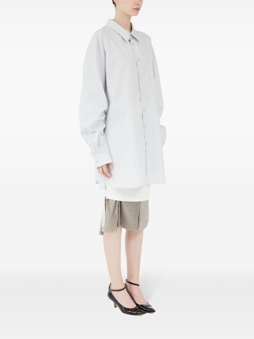 long-length cotton shirt - 3