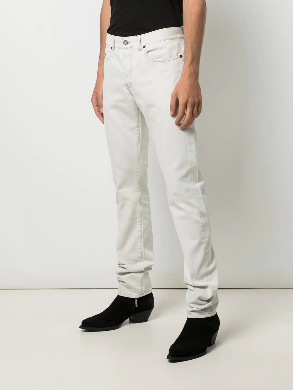 slim fit contrast stitch jeans - 3