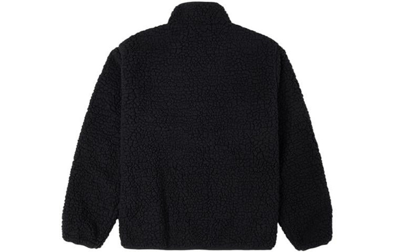 Converse Men's Converse Logo Half Zipper lamb's wool Stand Collar Jacket Black 10023063-A01 outlook