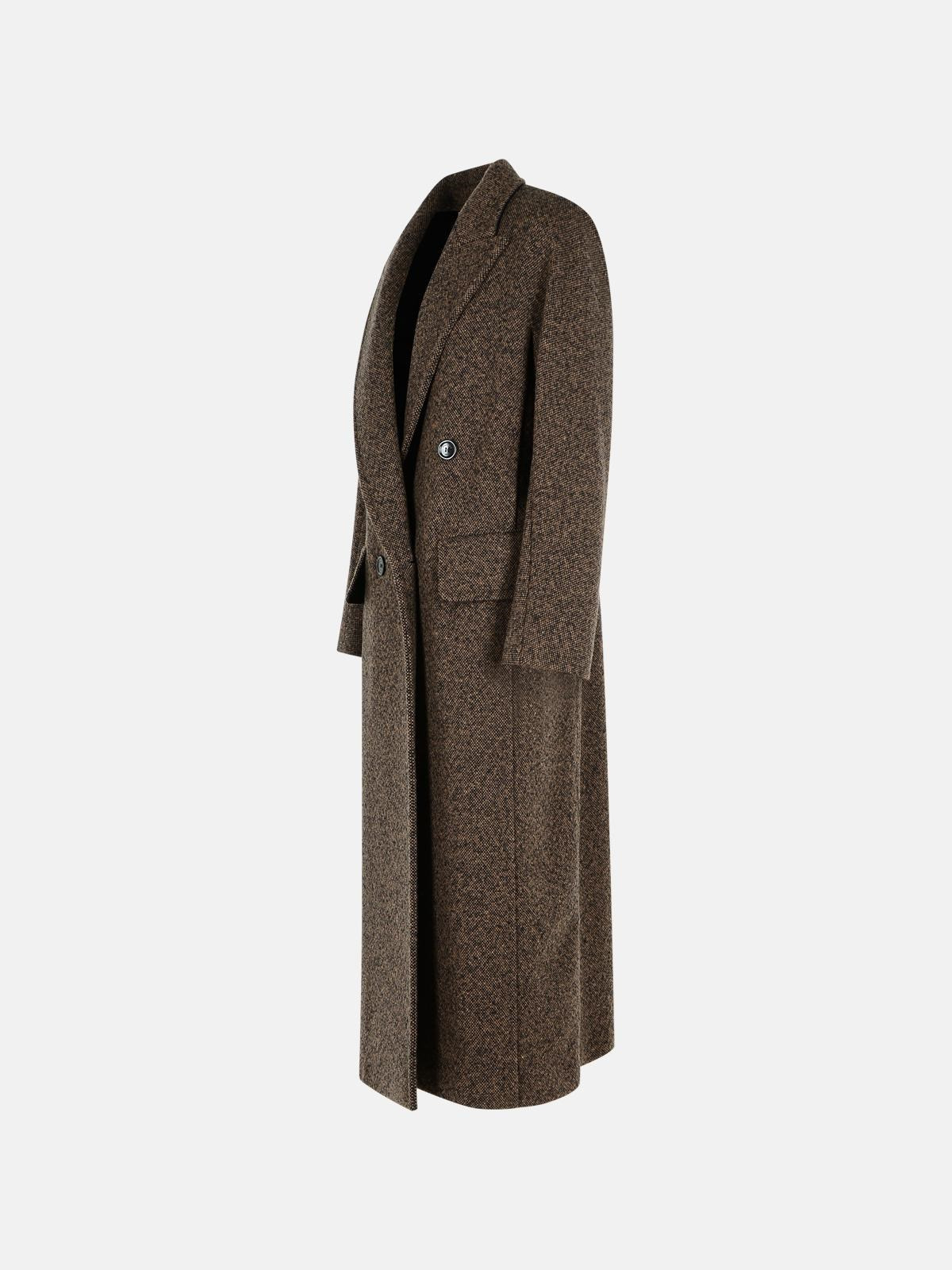 'ARCO 1234' CHOCOLATE VIRGIN WOOL COAT - 2