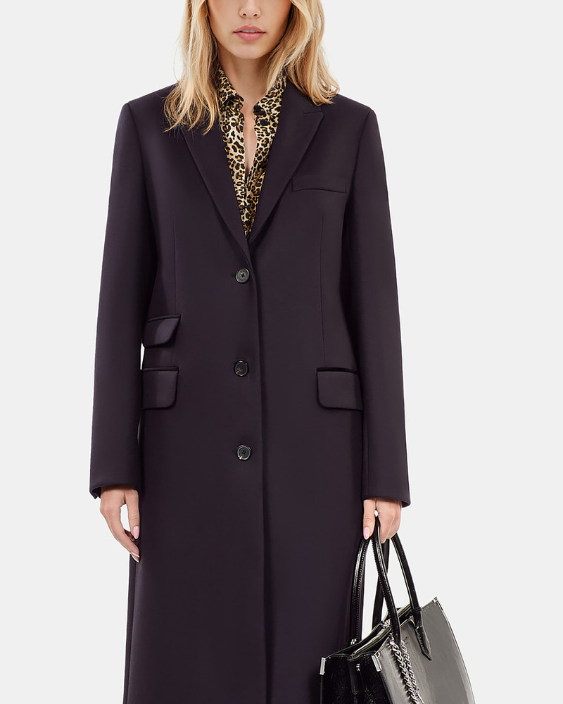 LONG NAVY BLUE WOOL-BLEND COAT 3