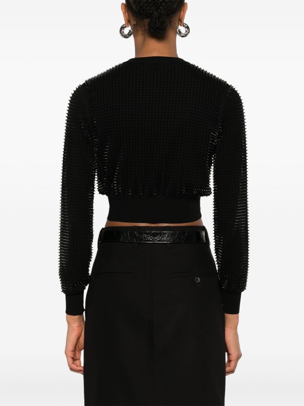 spike-stud cardigan - 4