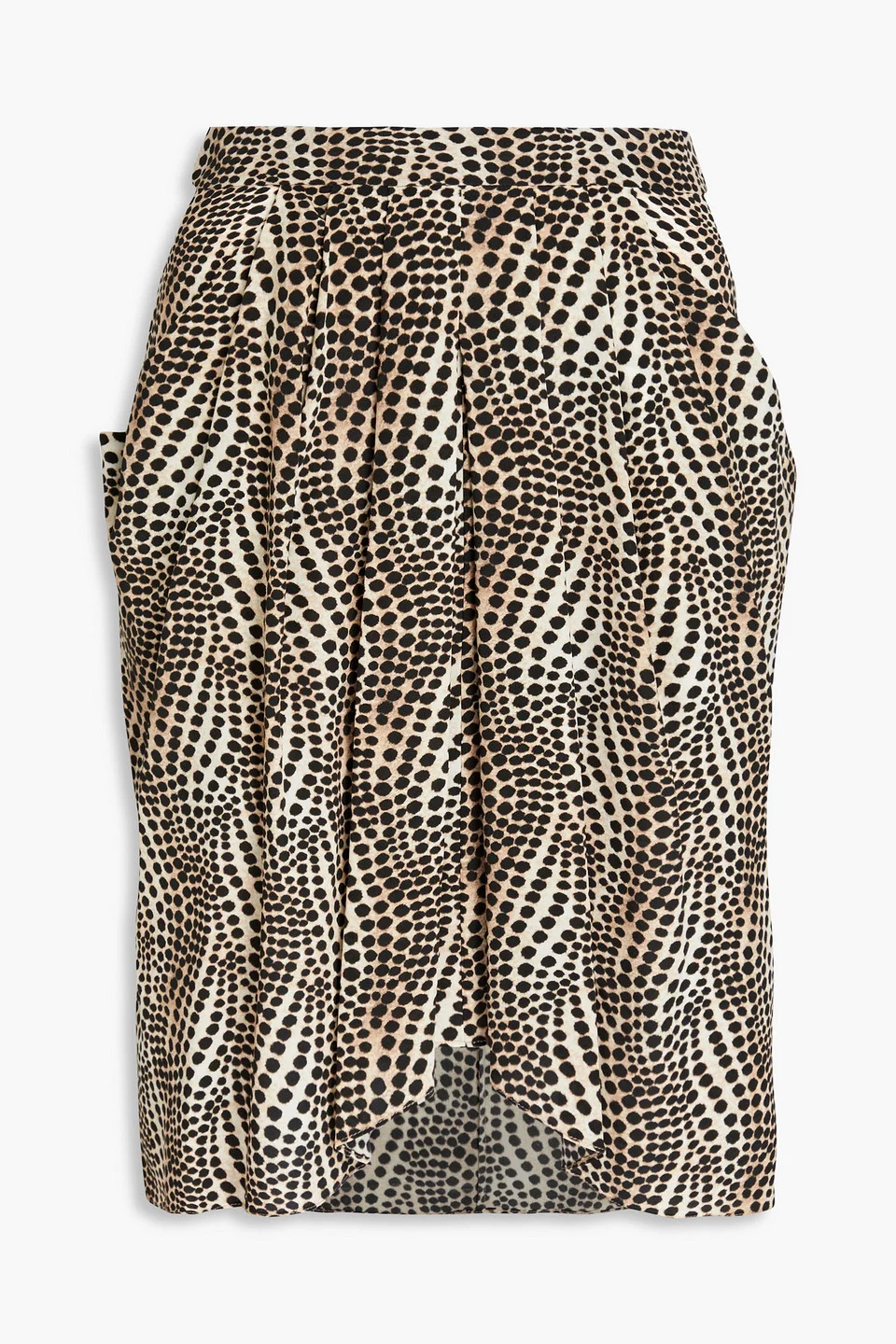 Pleated printed silk-blend crepe de chine skirt - 1