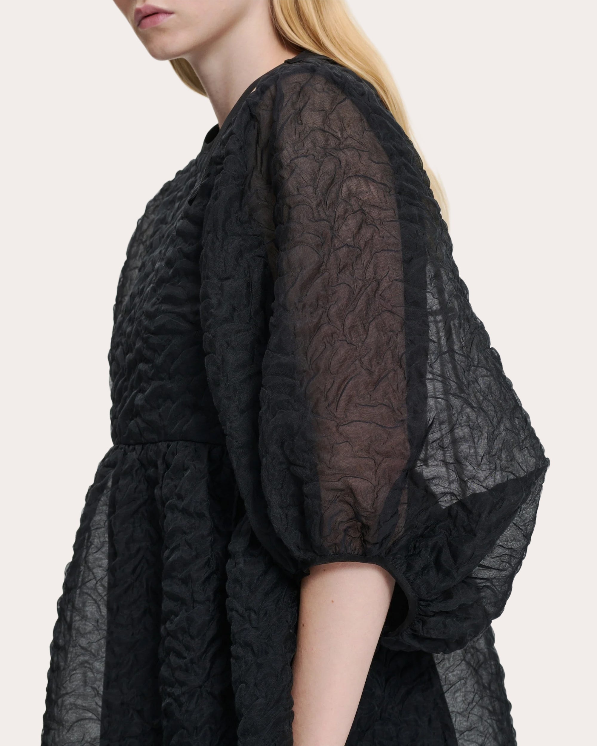 Karmen Nimbus Matelassé Gathered Midi Dress - 3