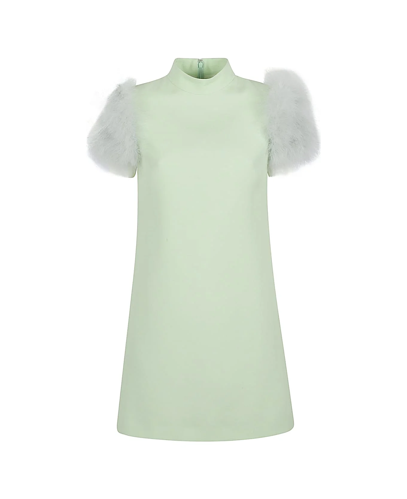 Feathered Wool And Silk Dress - 1