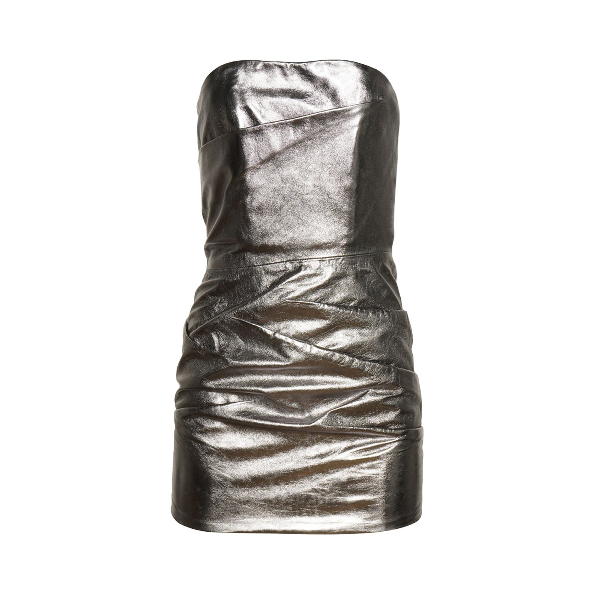 The Attico Mini Mirror Leather Dress 'Silver' - 1