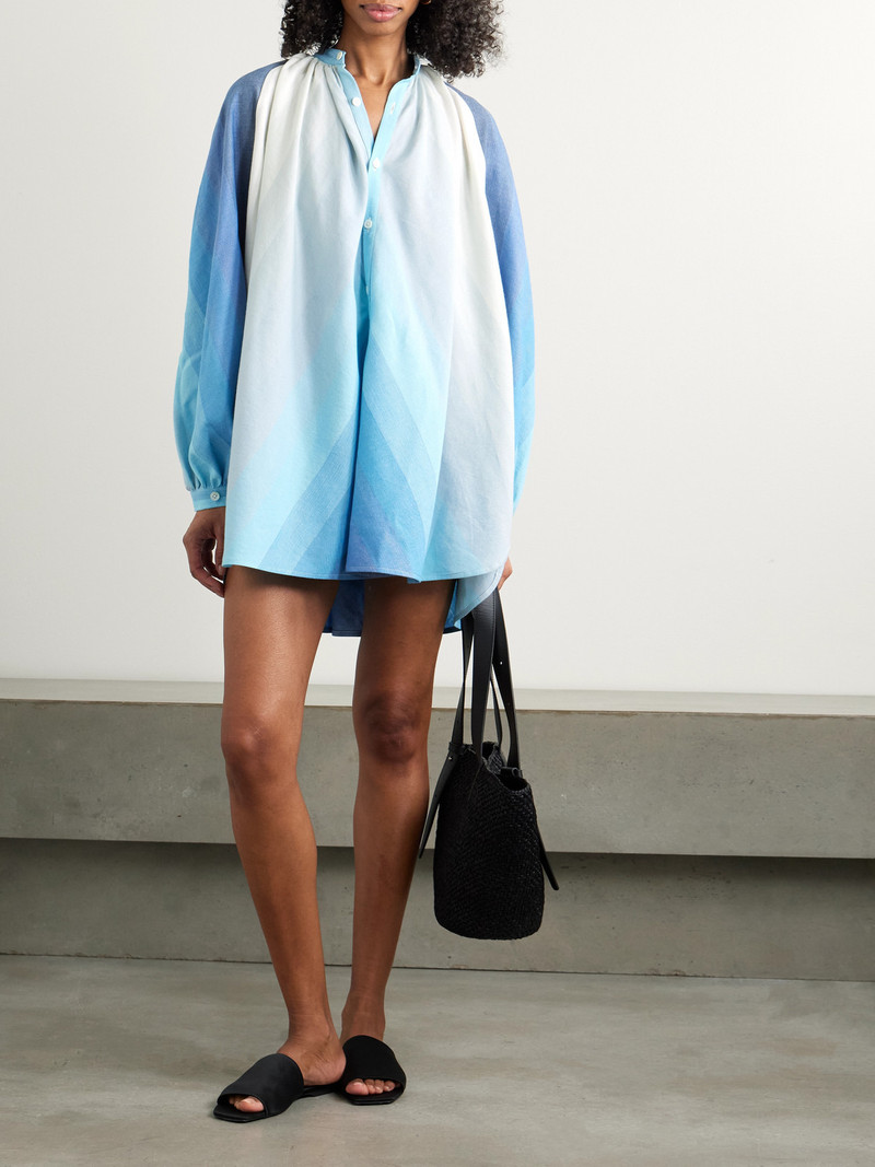 MARRAKSHI LIFE The Touareg Tunic Oversized Dégradé Striped Cotton Mini Shirt Dress outlook
