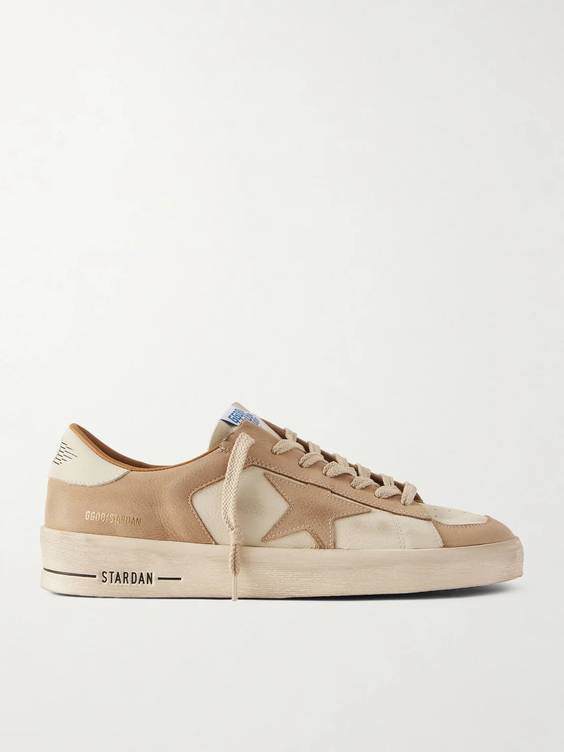 Stardan Distressed Colour-Block Full-Grain Nubuck and Leather Sneakers - 1
