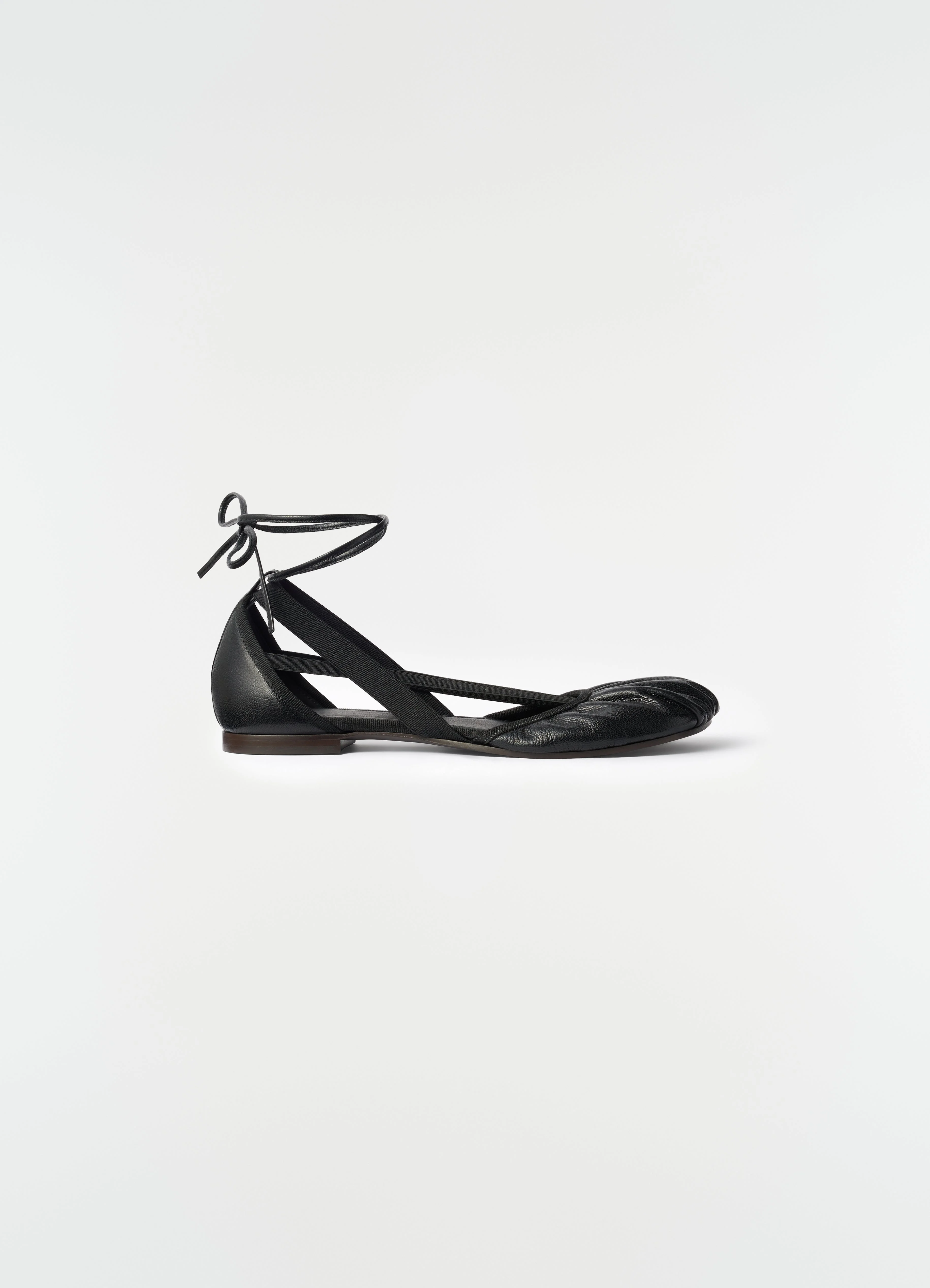 FLAT PEDILLE BALLERINAS IN GOAT LEATHER - 1
