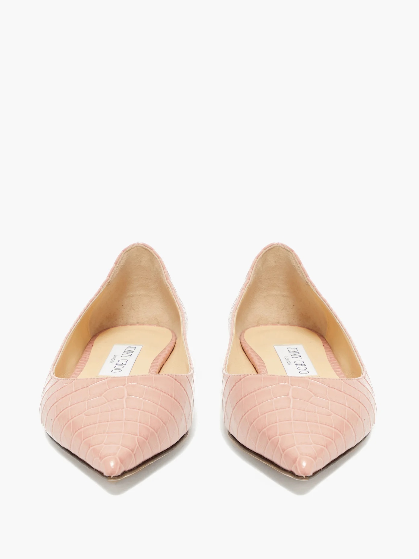 Love point-toe crocodile-effect leather flats - 5