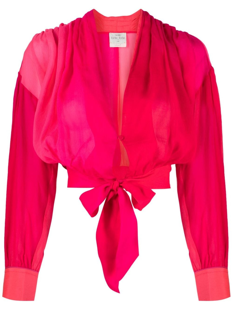 tie-fastening silk blouse 1
