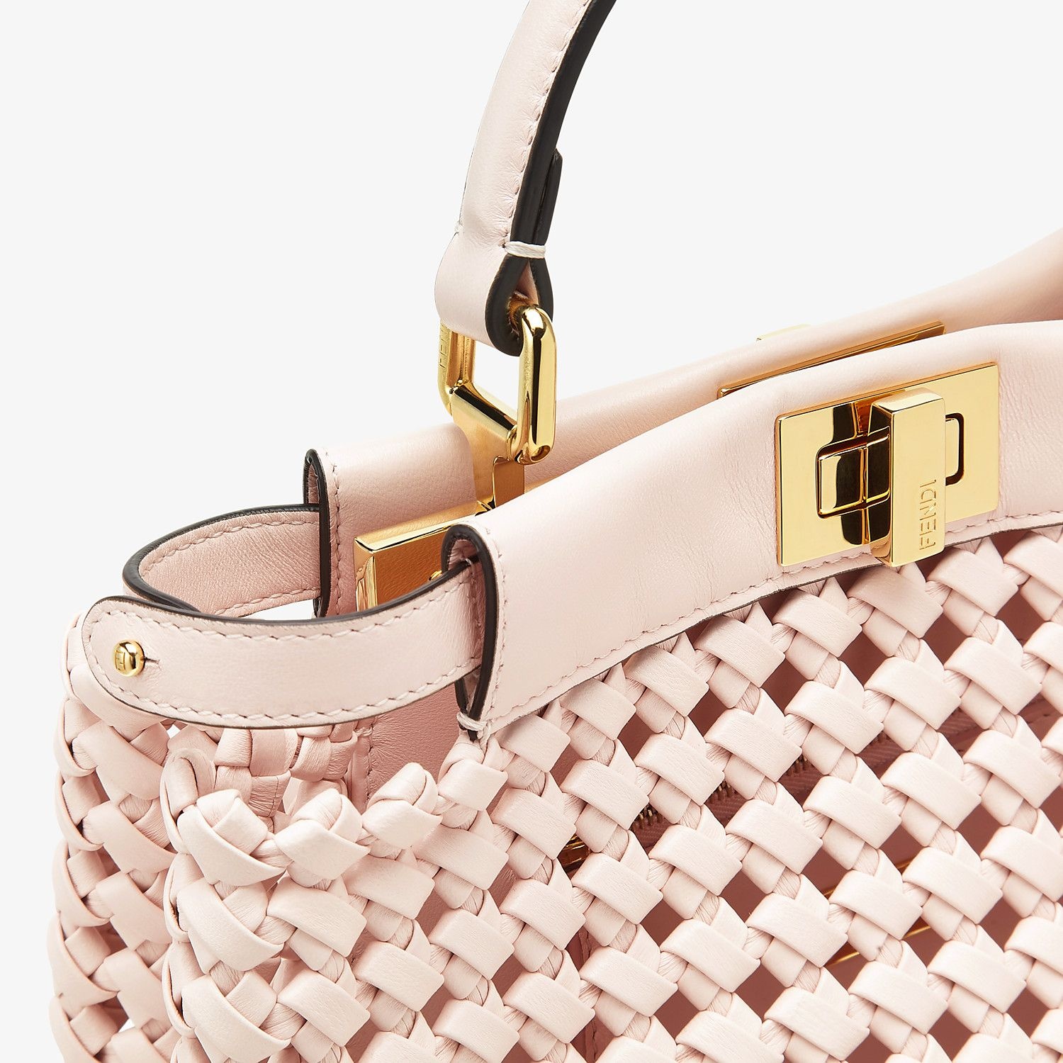 Pink leather interlace bag - 6