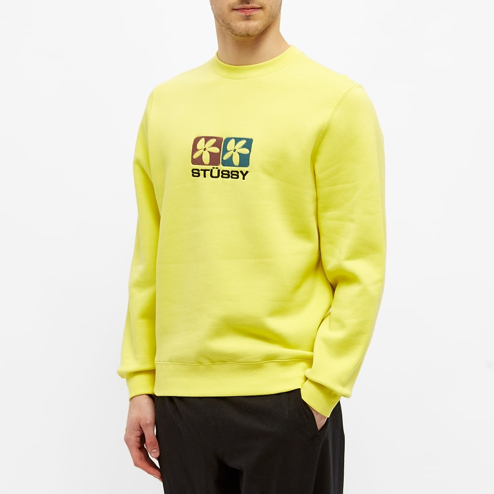 Stussy 2 Flowers Applique Crew Sweat - 4